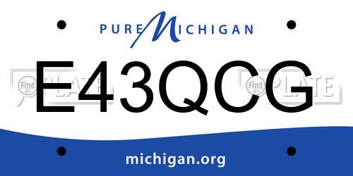 E43QCG Michigan License Plate