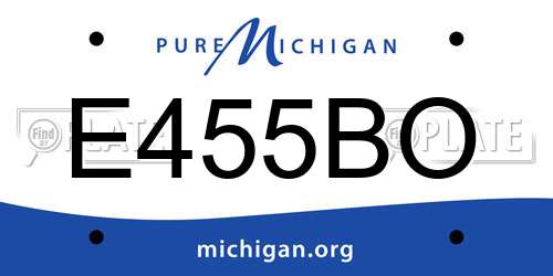 E455BO Michigan License Plate