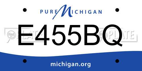 E455BQ Michigan License Plate