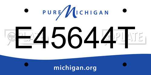 E45644T Michigan License Plate