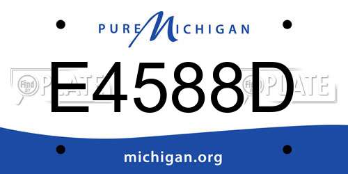 E4588D Michigan License Plate