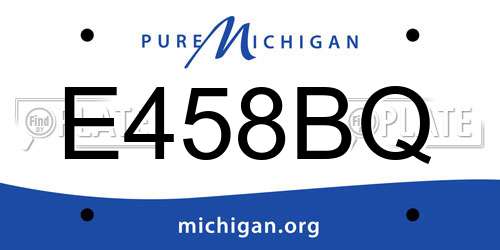 E458BQ Michigan License Plate