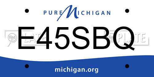 E45SBQ Michigan License Plate