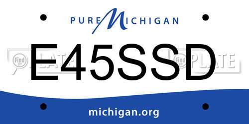 E45SSD Michigan License Plate