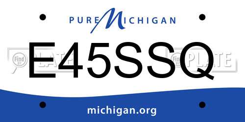 E45SSQ Michigan License Plate