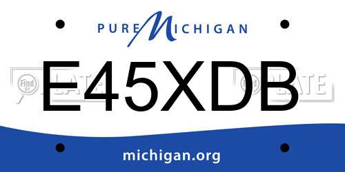E45XDB Michigan License Plate