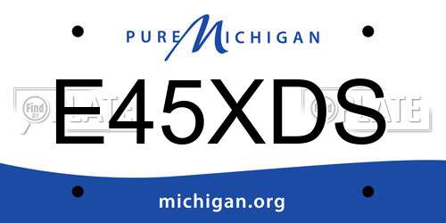 E45XDS Michigan License Plate