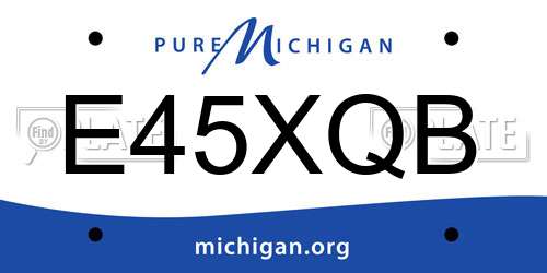 E45XQB Michigan License Plate