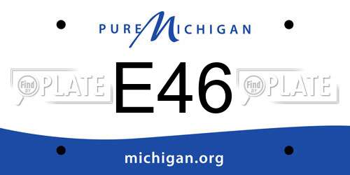 E46 Michigan License Plate