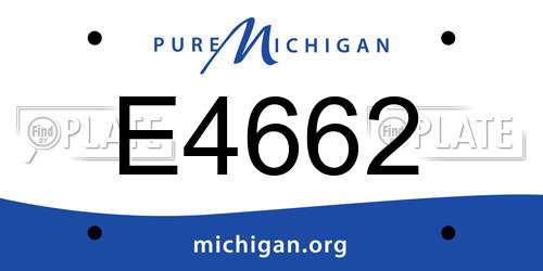 E4662 Michigan License Plate