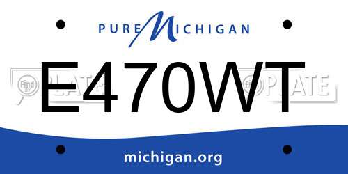 E470WT Michigan License Plate