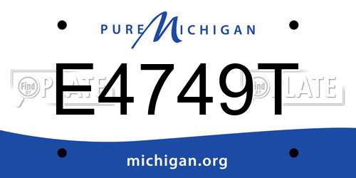 E4749T Michigan License Plate