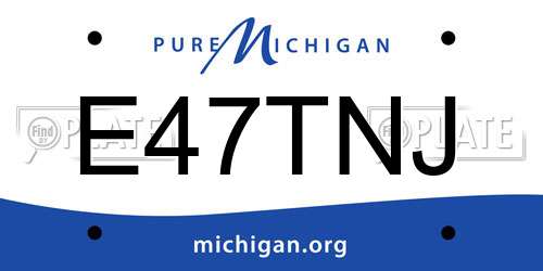 E47TNJ Michigan License Plate