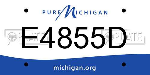 E4855D Michigan License Plate
