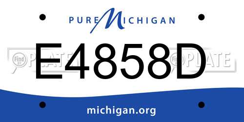 E4858D Michigan License Plate