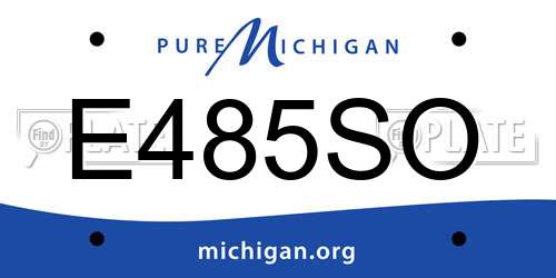 E485SO Michigan License Plate