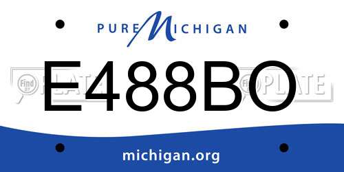 E488BO Michigan License Plate