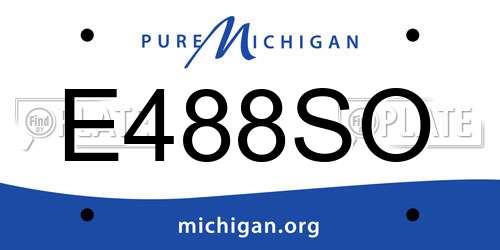 E488SO Michigan License Plate