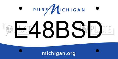 E48BSD Michigan License Plate