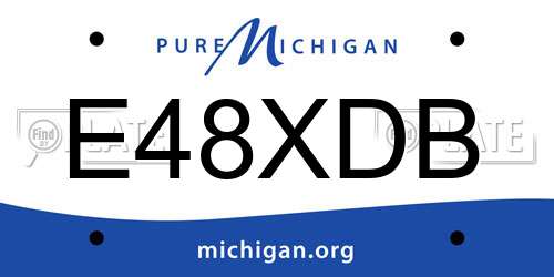 E48XDB Michigan License Plate