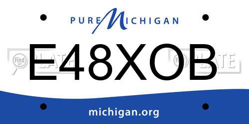 E48XOB Michigan License Plate