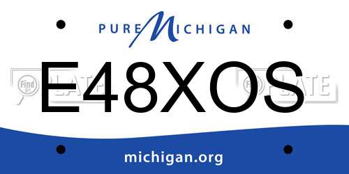 E48XOS Michigan License Plate