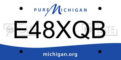 E48XQB Michigan License Plate