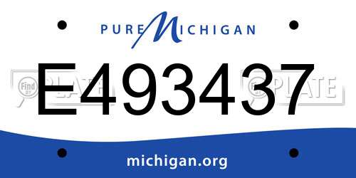 E493437 Michigan License Plate