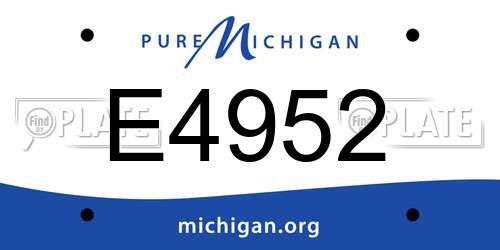 E4952 Michigan License Plate