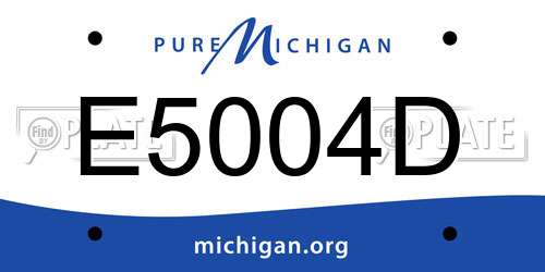 E5004D Michigan License Plate