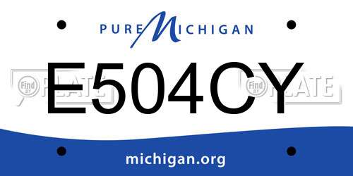 E504CY Michigan License Plate