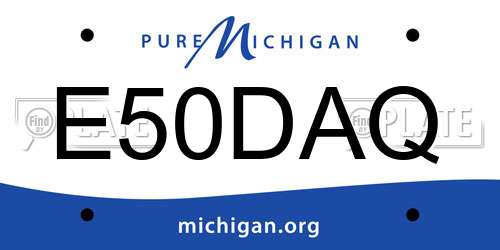 E50DAQ Michigan License Plate