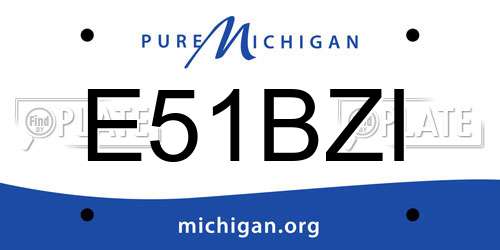 E51BZI Michigan License Plate