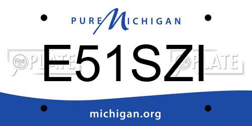 E51SZI Michigan License Plate