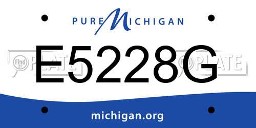 E5228G Michigan License Plate