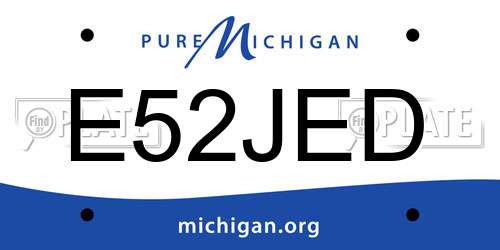 E52JED Michigan License Plate