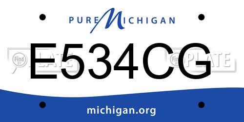 E534CG Michigan License Plate