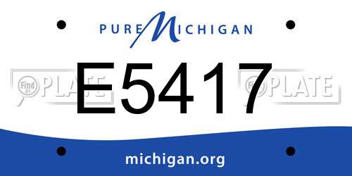 E5417 Michigan License Plate