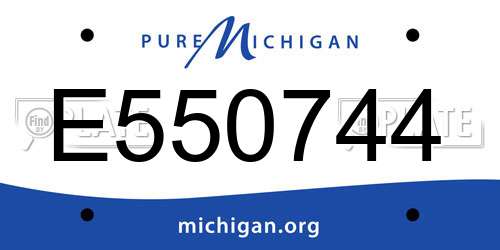 E550744 Michigan License Plate