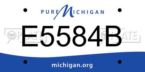 E5584B Michigan License Plate