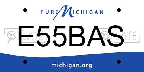 E55BAS Michigan License Plate