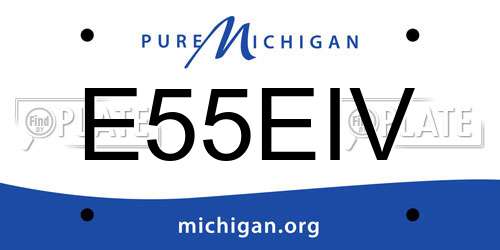 E55EIV Michigan License Plate
