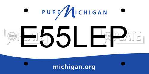 E55LEP Michigan License Plate