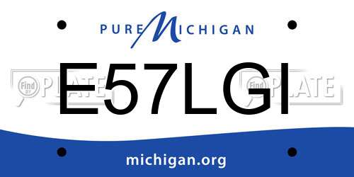 E57LGI Michigan License Plate