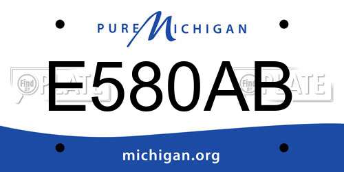 E580AB Michigan License Plate