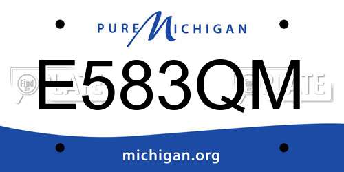 E583QM Michigan License Plate