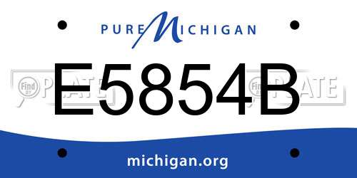 E5854B Michigan License Plate