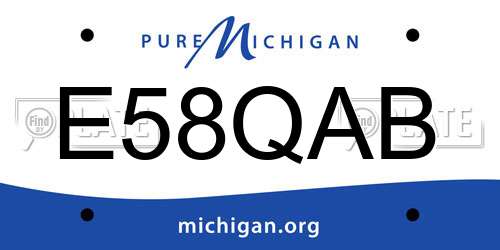 E58QAB Michigan License Plate