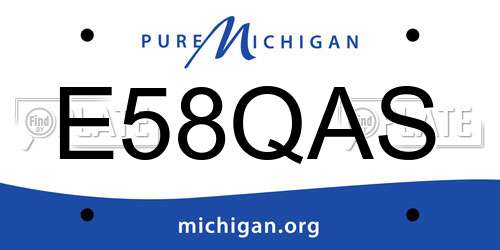 E58QAS Michigan License Plate