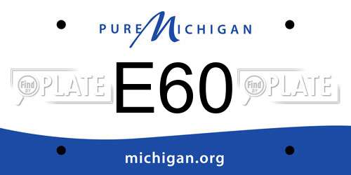 E60 Michigan License Plate